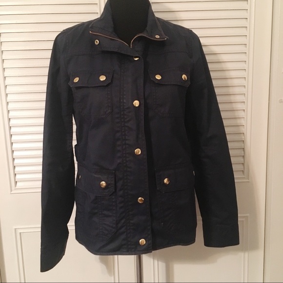 J. Crew Jackets & Blazers - J. Crew blue utility zip up jacket